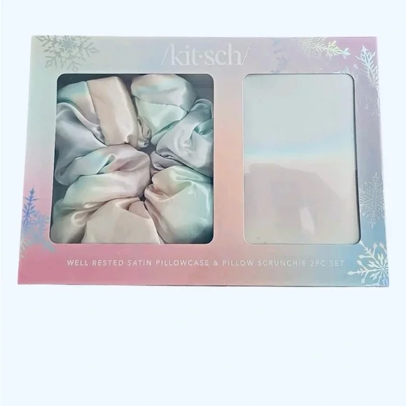 Kitsch NWT Satin Pillowcase and Pillow Scrunchie 2pc Set - Aura. - Picture 2 of 5
